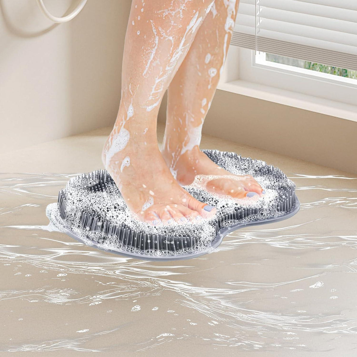 Silikon Fußmatte Massage Pad Fußwäscher Rutschfest Blau