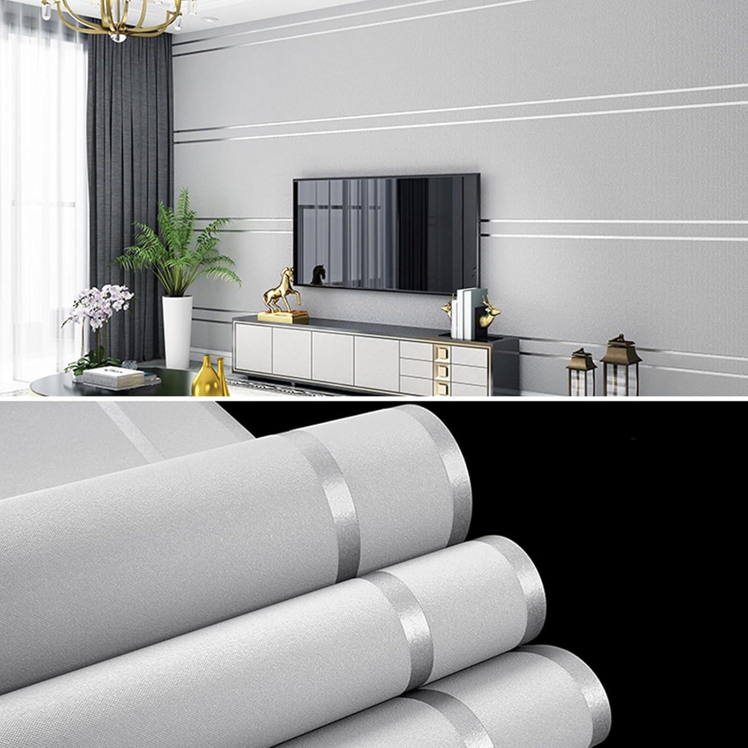3D Streifen Muster Vliestapete Tapete 0,53m x 9.5m Wasserdichte Modern
