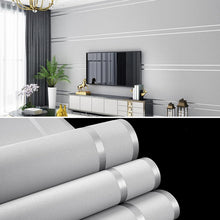 3D Streifen Muster Vliestapete Tapete 0,53m x 9.5m Wasserdichte Modern