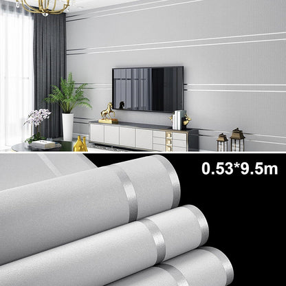 3D Streifen Muster Vliestapete Tapete 0,53m x 9.5m Wasserdichte Modern