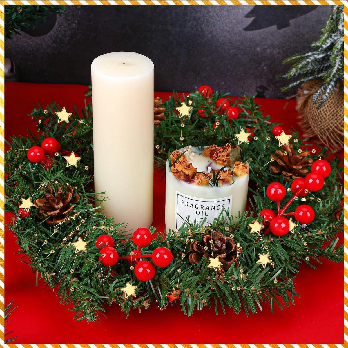 Goldene Sternen-Perlengirlande 20m – Weihnachtsbaum & Partydeko