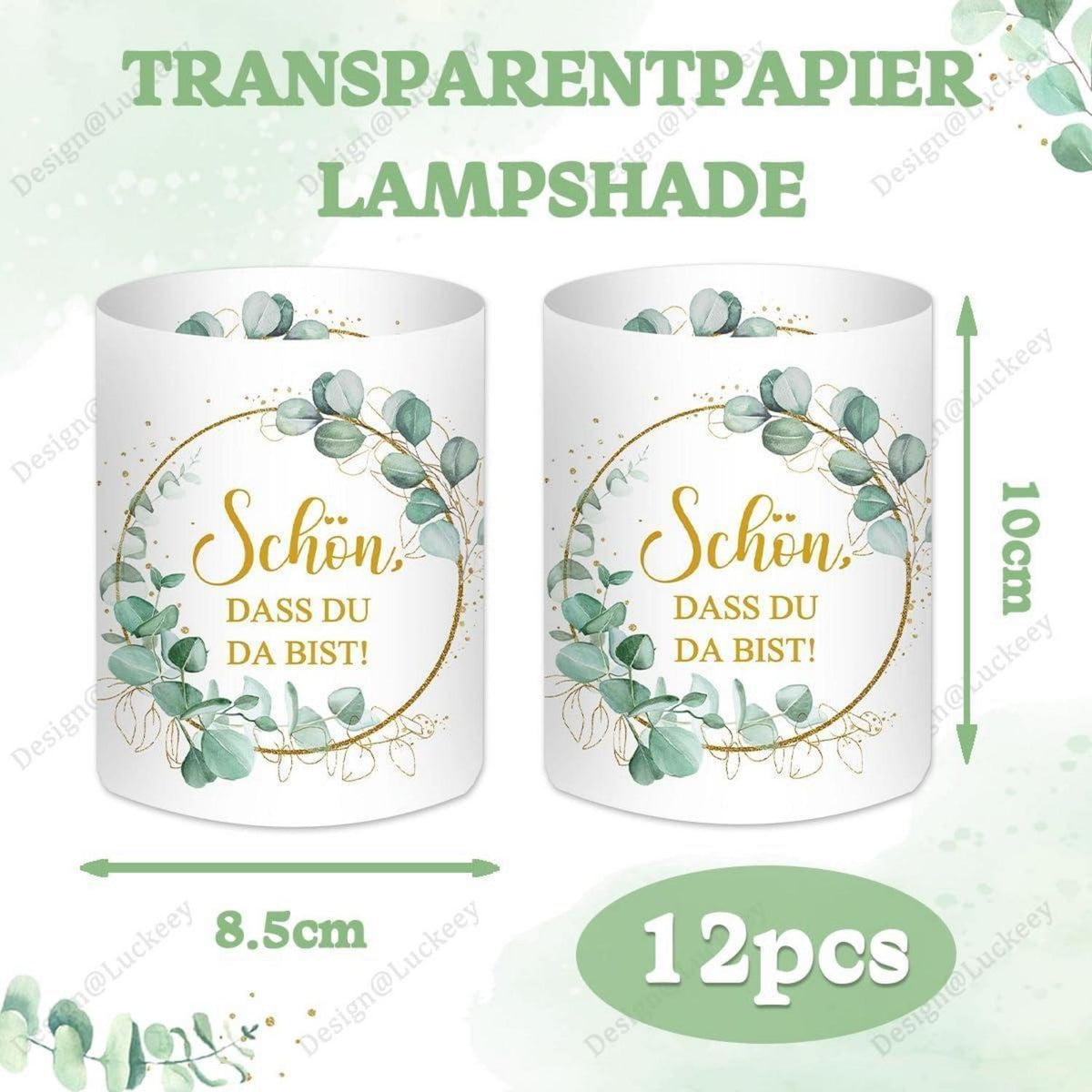 12 Windlichter Eukalyptus Grün Tischdeko Geburtstag Hochzeit Taufe