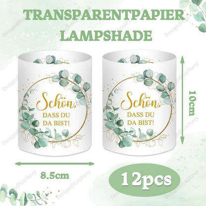 12 Windlichter Eukalyptus Grün Tischdeko Geburtstag Hochzeit Taufe