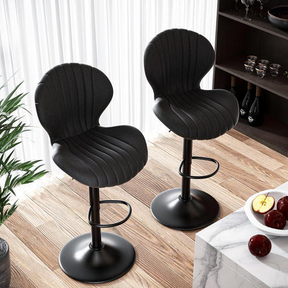 Verstellbarer Barhocker 4er Set mit Fußstütze & 360° Drehung