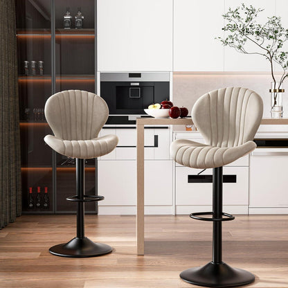 Verstellbarer Barhocker 4er Set mit Fußstütze & 360° Drehung
