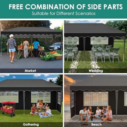 3x6 Faltpavillon wasserdicht – Gartenpavillon mit Seitenteilen