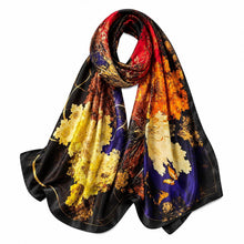 Seidenschal Damen Blume Blätter Print Ganzjährig 180x90cm