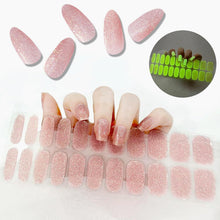 22er UV Gel Nagelfolien Set – Französisch Rosa Glitzer Nageldesign