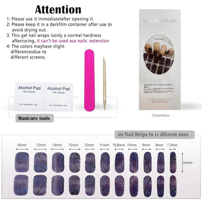 22er UV Gel Nagelfolien Set – Französisch Rosa Glitzer Nageldesign