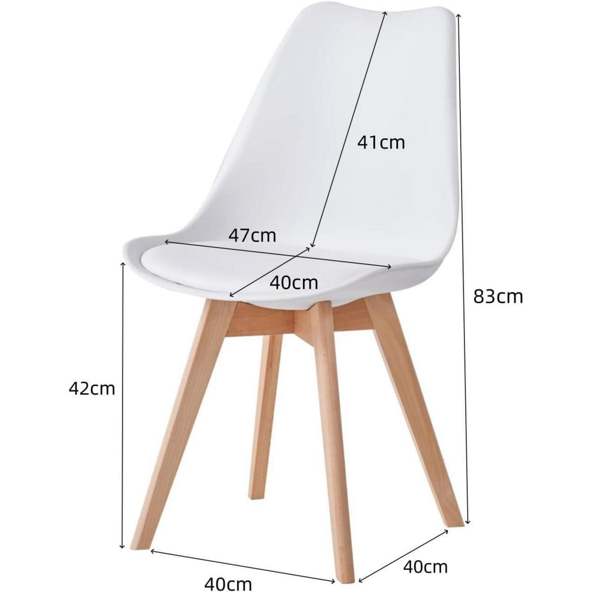 8er Set Moderne Esszimmerstühle Weiß mit Buchenbeinen
