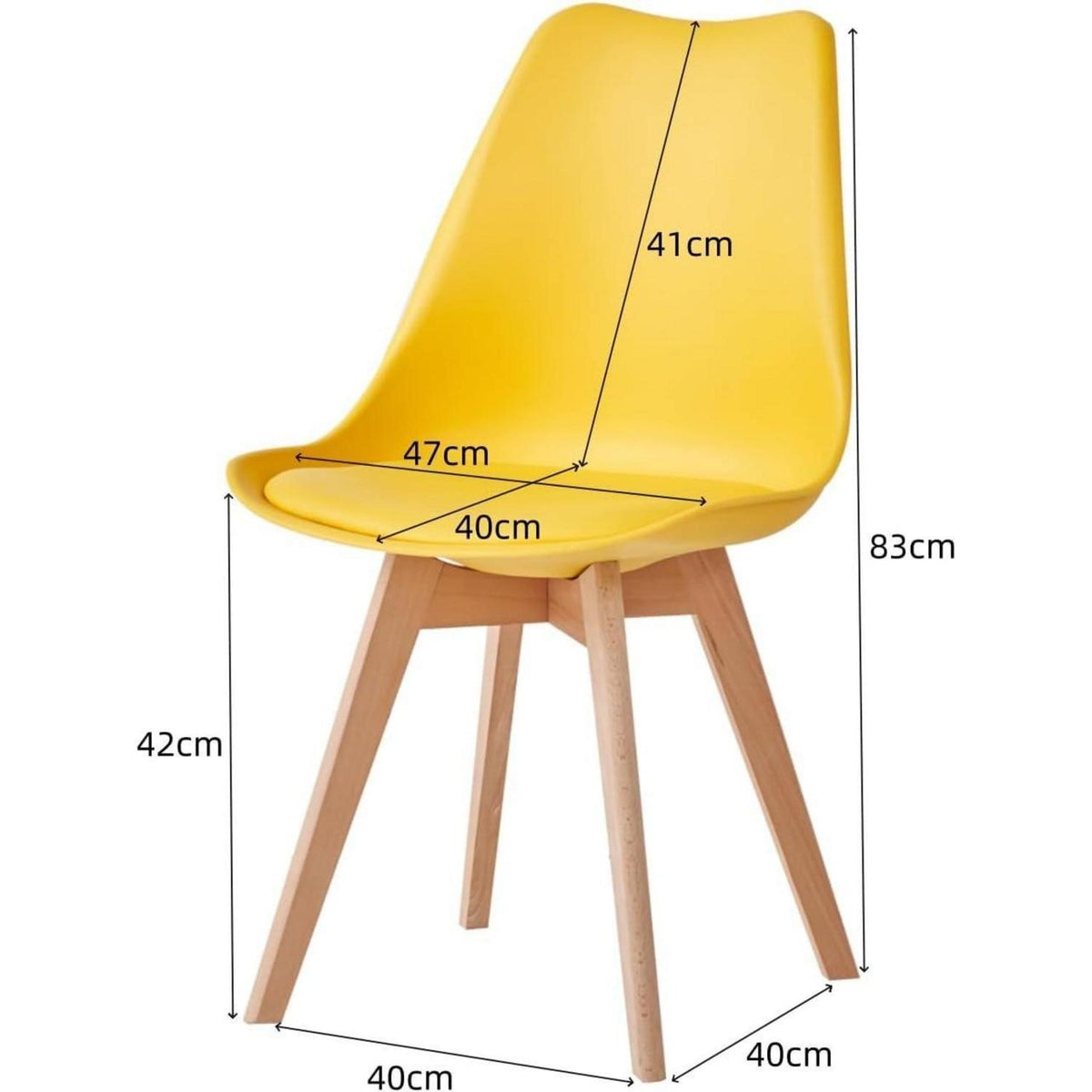 8 Esszimmerstühle Modern Gelb, Buchenbeine & Polsterung