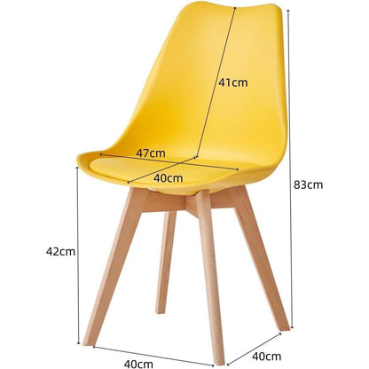 8 Esszimmerstühle Modern Gelb, Buchenbeine & Polsterung