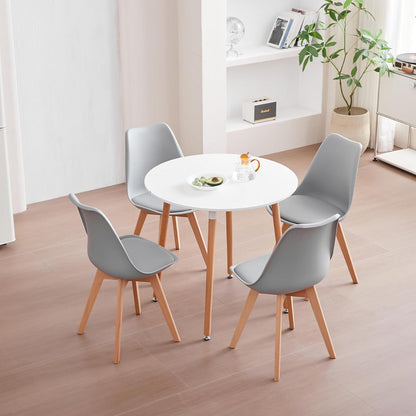 8 Esszimmerstühle Nordic Grau – Massivholz Buche