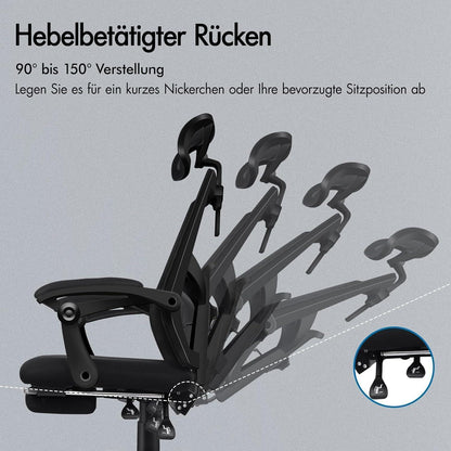 Ergonomischer Computerstuhl, verstellbar, max. 180