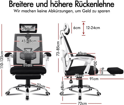 ALFORDSON Bürostuhl Netzgewebe ergonomisch höhenverstellbar