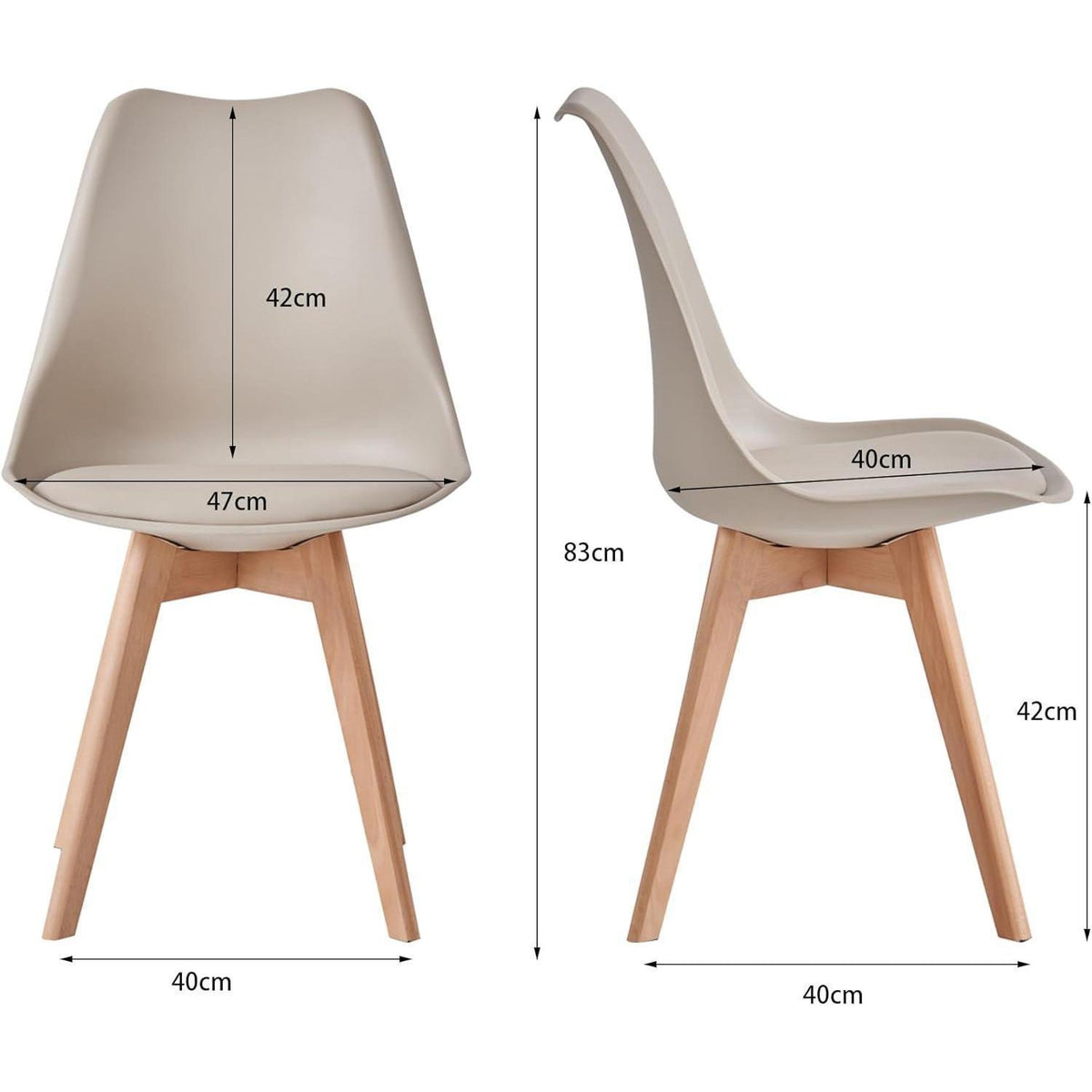 8 Esszimmerstühle Modern, Khaki, Buchenbeine & Polsterung