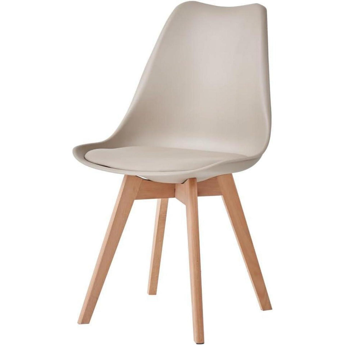 8 Esszimmerstühle Modern, Khaki, Buchenbeine & Polsterung