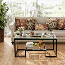 Glastisch Couchtisch Schwarz 100x48x45cm Moderner Stil