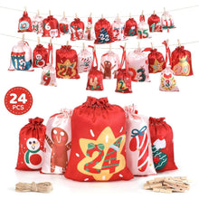 Anpro DIY Adventskalender stoffbeutel Kette basteln 24