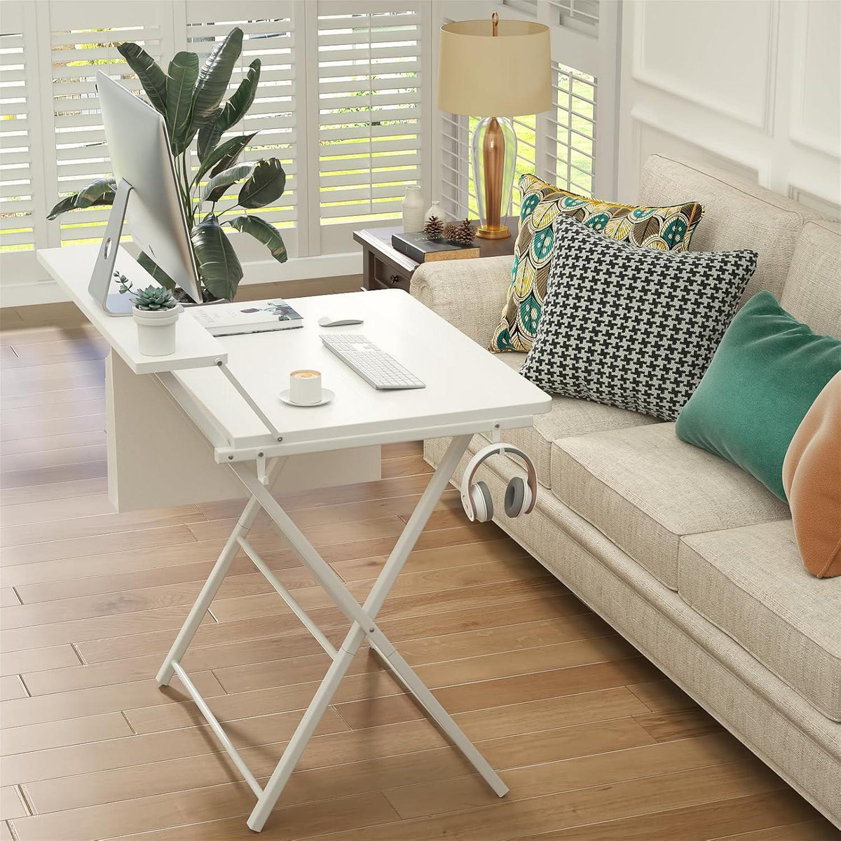 Klappbarer Schreibtisch 80 cm mit Regal und Aufbewahrungstasche