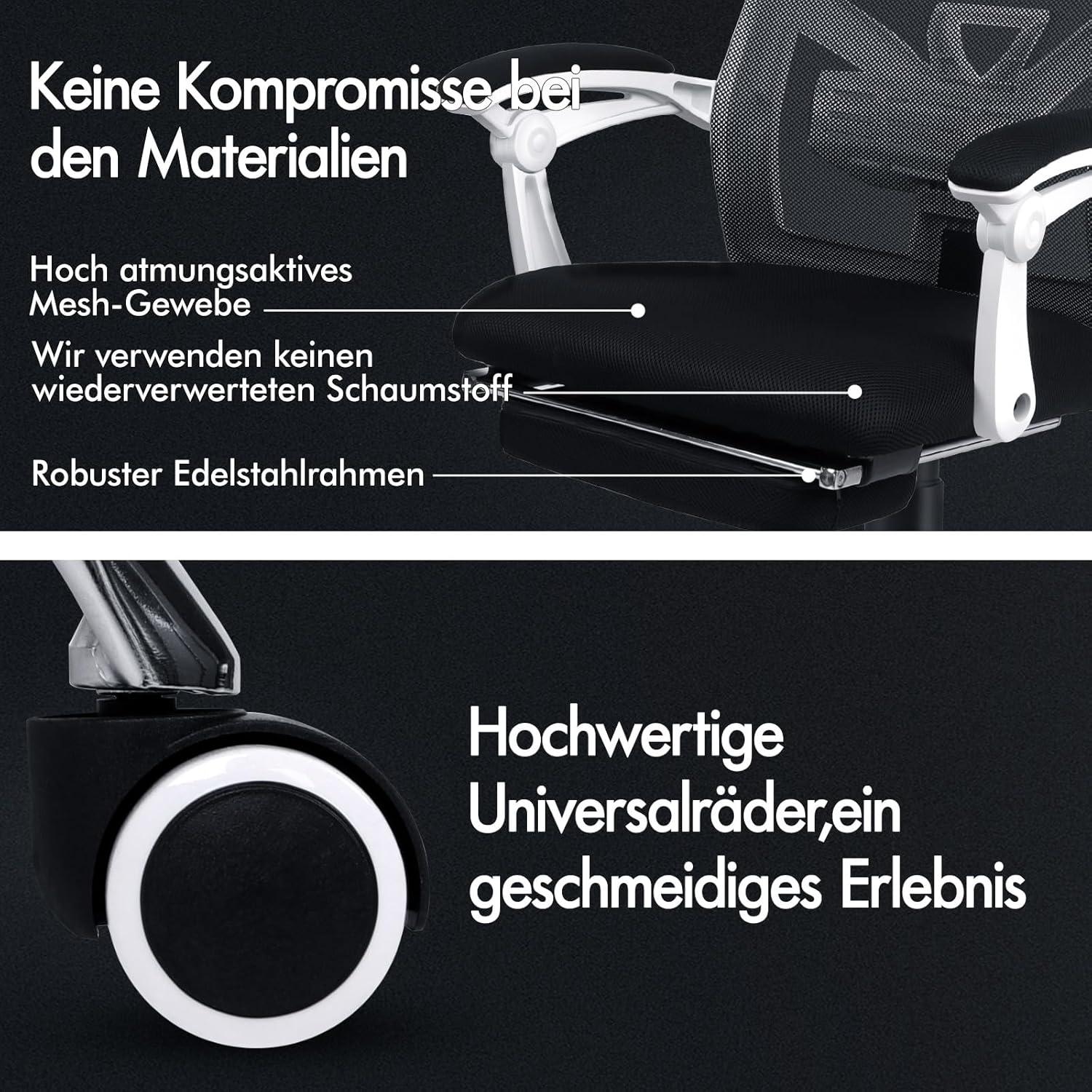 ALFORDSON Executive-Netz-Schreibtischstuhl ergonomisch verstellbar Schwarz Brad