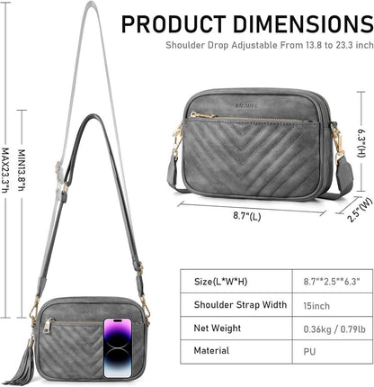 Bagsure Umhängetasche Damen - Crossbody Schultertasche Leder