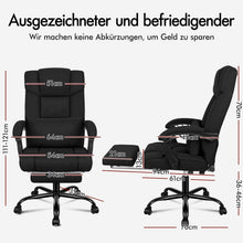 ALFORDSON Bürostuhl Hochlehner 150° Liegeposition Schwarz