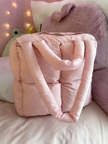 MadGrandeur Gesteppte Glänzende Puffer Tragetasche für Damen