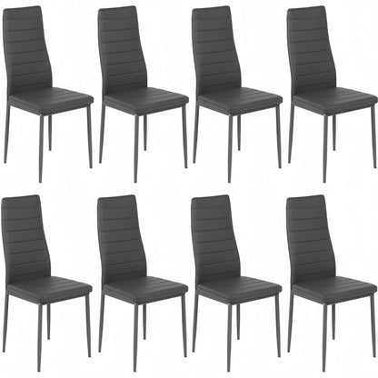 Esszimmerstühle Set 8 Grau –, Robust & Ergonomisch in Lederoptik