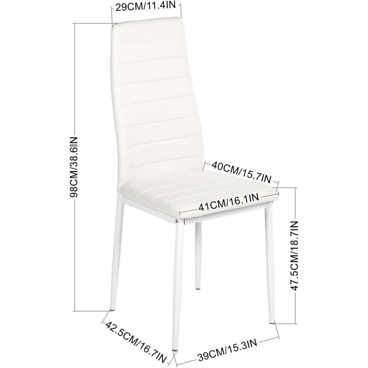 Esszimmerstühle 4er Set, Weißes, SGS-geprüft in Lederoptik