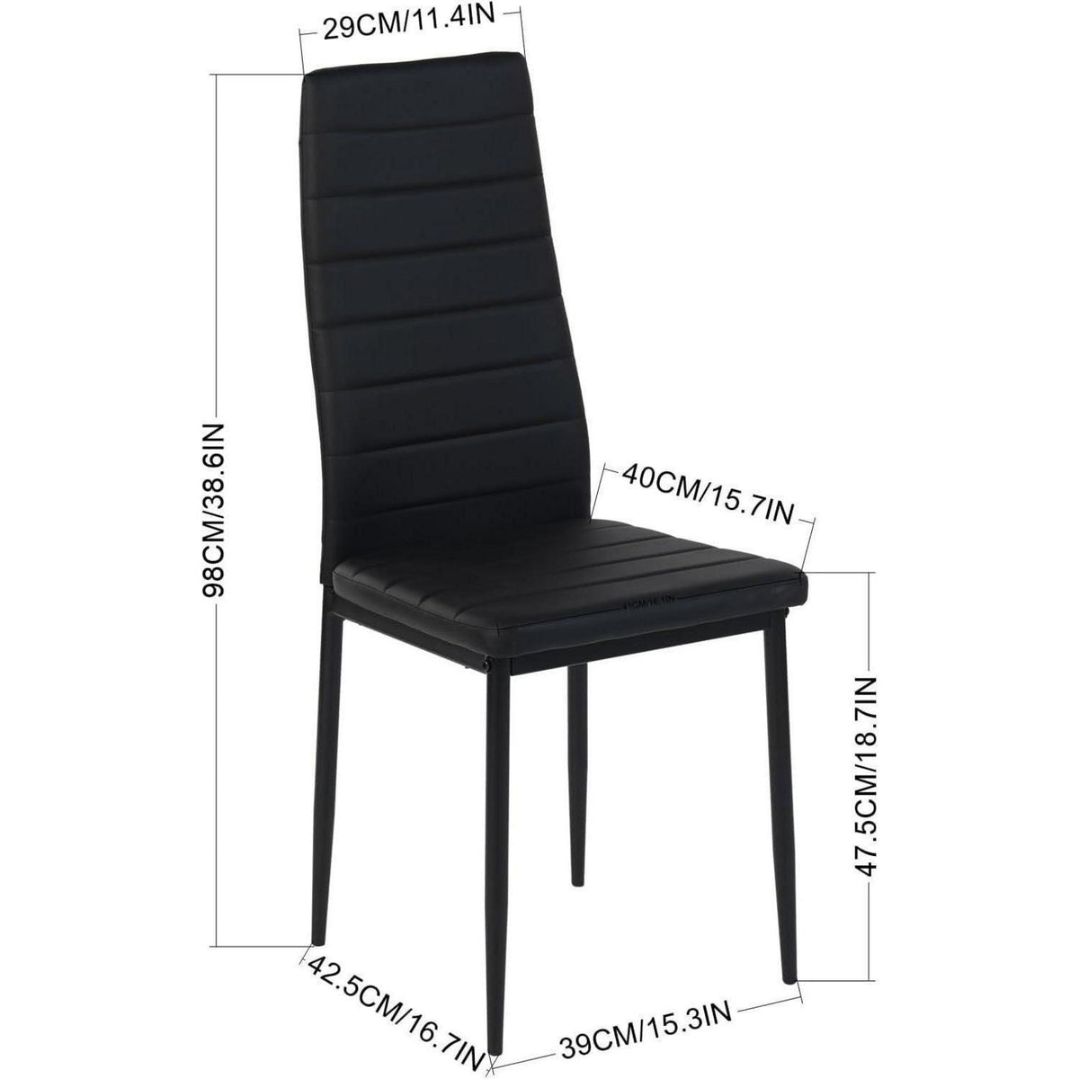 Esszimmerstühle 8er Set Schwarz –, Robust & Ergonomisch in Lederoptik