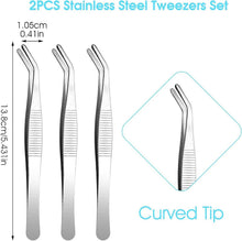 Pinzettenset Edelstahl Spitz & Abgewinkelt 3er Set DIY
