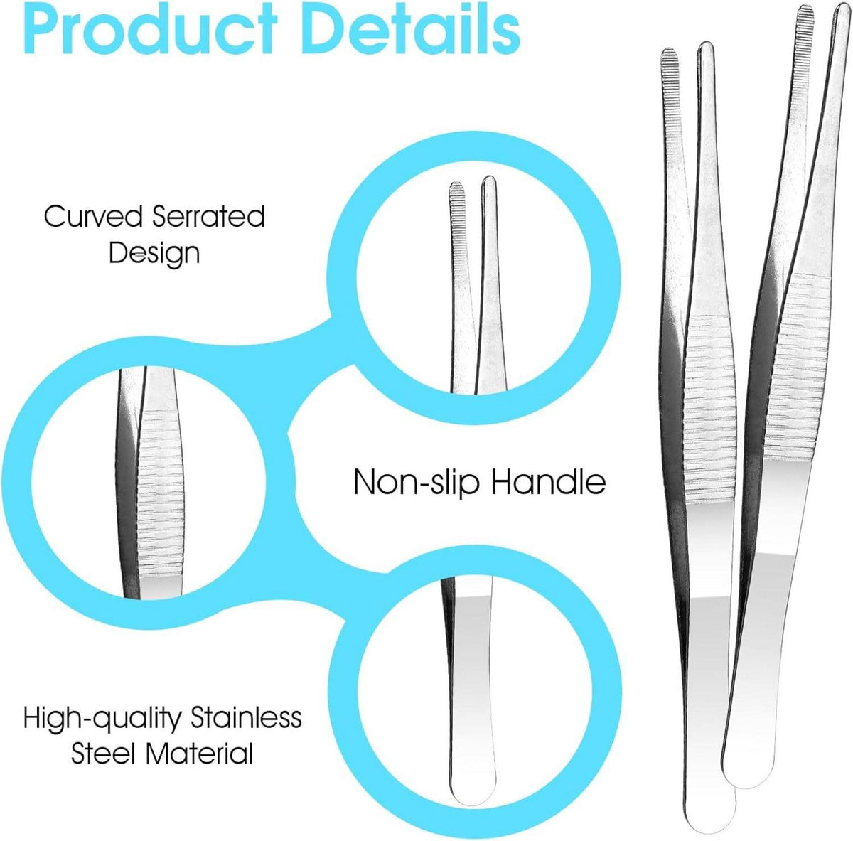 Professionelles Edelstahl Pinzetten Set 3-teilig DIY Tweezers
