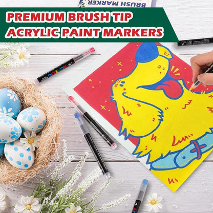 Acrylstifte wasserfest 48 Farben für Steine, Ostereier & mehr