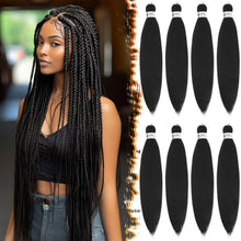 66cm Pre-Stretched Braiding Haar 8er Pack - Jet Schwarz für Zöpfe