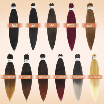 66cm Pre Stretched Braiding Haare - 8er Pack Braun