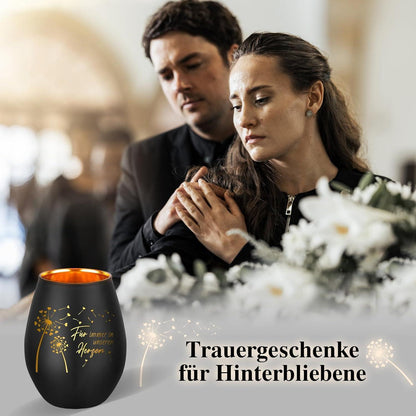 Trauerlicht mit Gravur "Für immer in unseren Herzen"