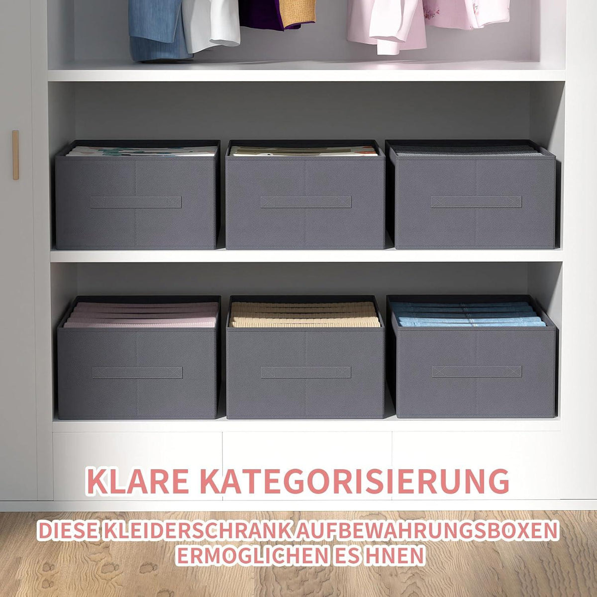 ORLISA Kleiderschrank-Organizer 4er Set faltbar, 6