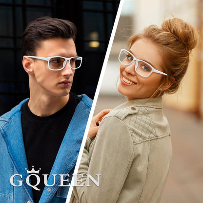 Brille ohne Stärke UV400 Mattweiß mit Tasche