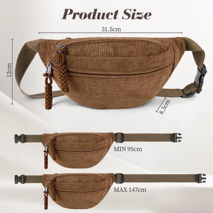 Cord Umhängetasche Damen Gürteltasche Bauchtasche Outdoor