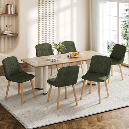 6 Esszimmerstühle Polsterstuhl Holzbeine Gras-Grün, Ergonomisch