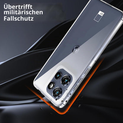 Transparente Handyhülle Motorola Edge 50 Neo/60 Neo mit Glasfolie