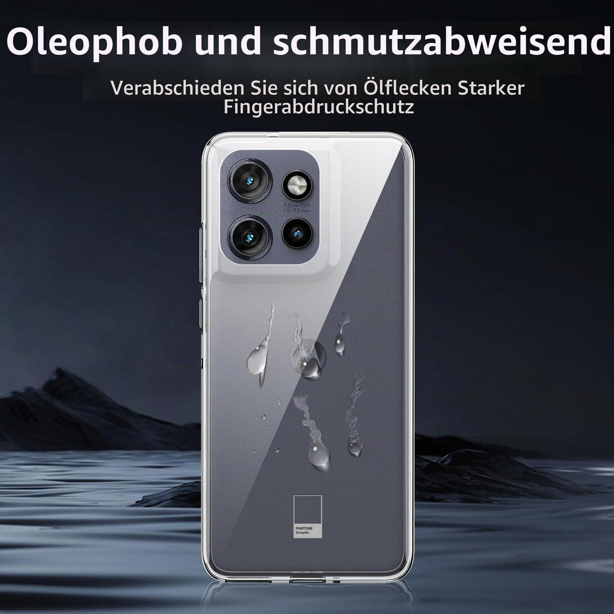 Transparente Handyhülle Motorola Edge 50 Neo/60 Neo mit Glasfolie