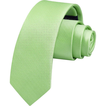 Schmale Seidenkrawatte für Herren, Helles Salbeigrün, 6cm