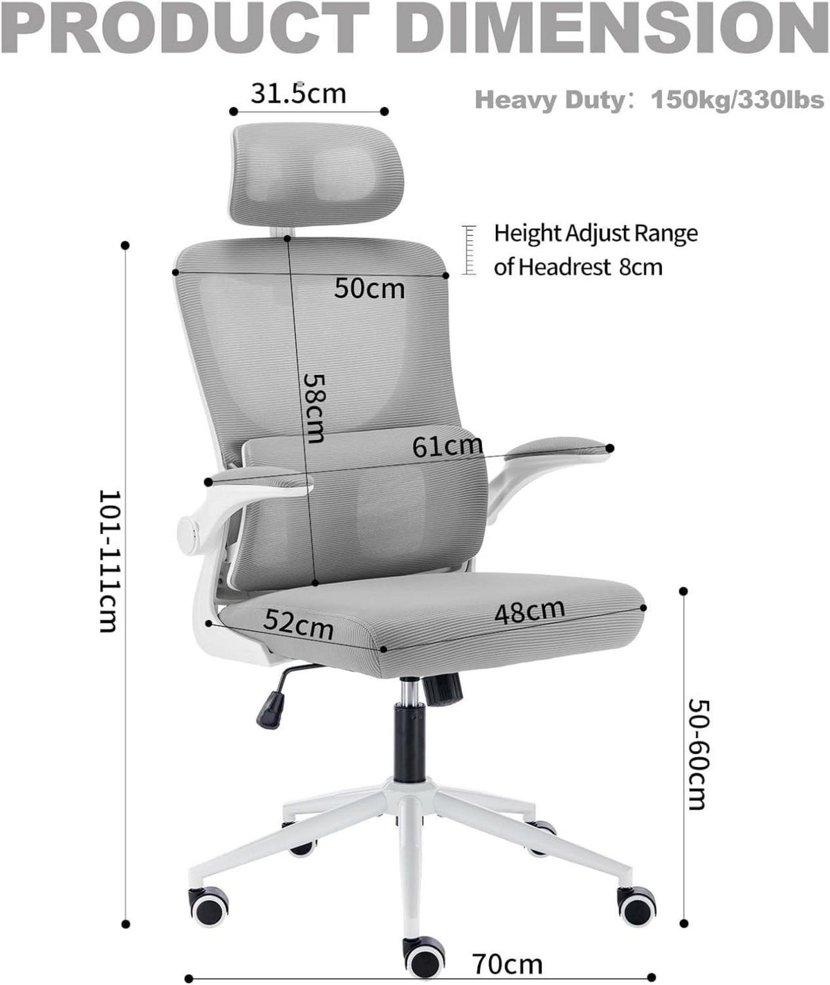 Ergonomischer Bürostuhl mit Kopfstütze und