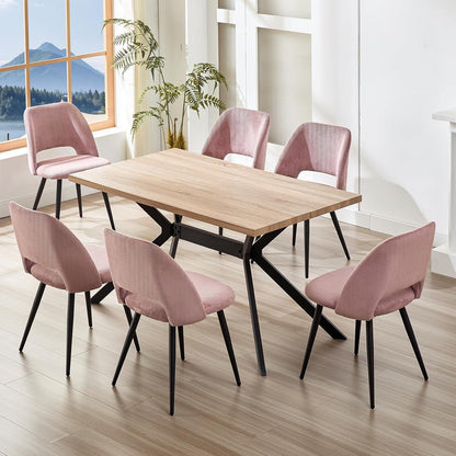 Esszimmerstühle 2er Set Samt Rosa – Modern & Komfortabel