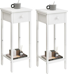 Nachttisch Set mit Schublade und verstellbaren Füßen 25x25x71 cm
