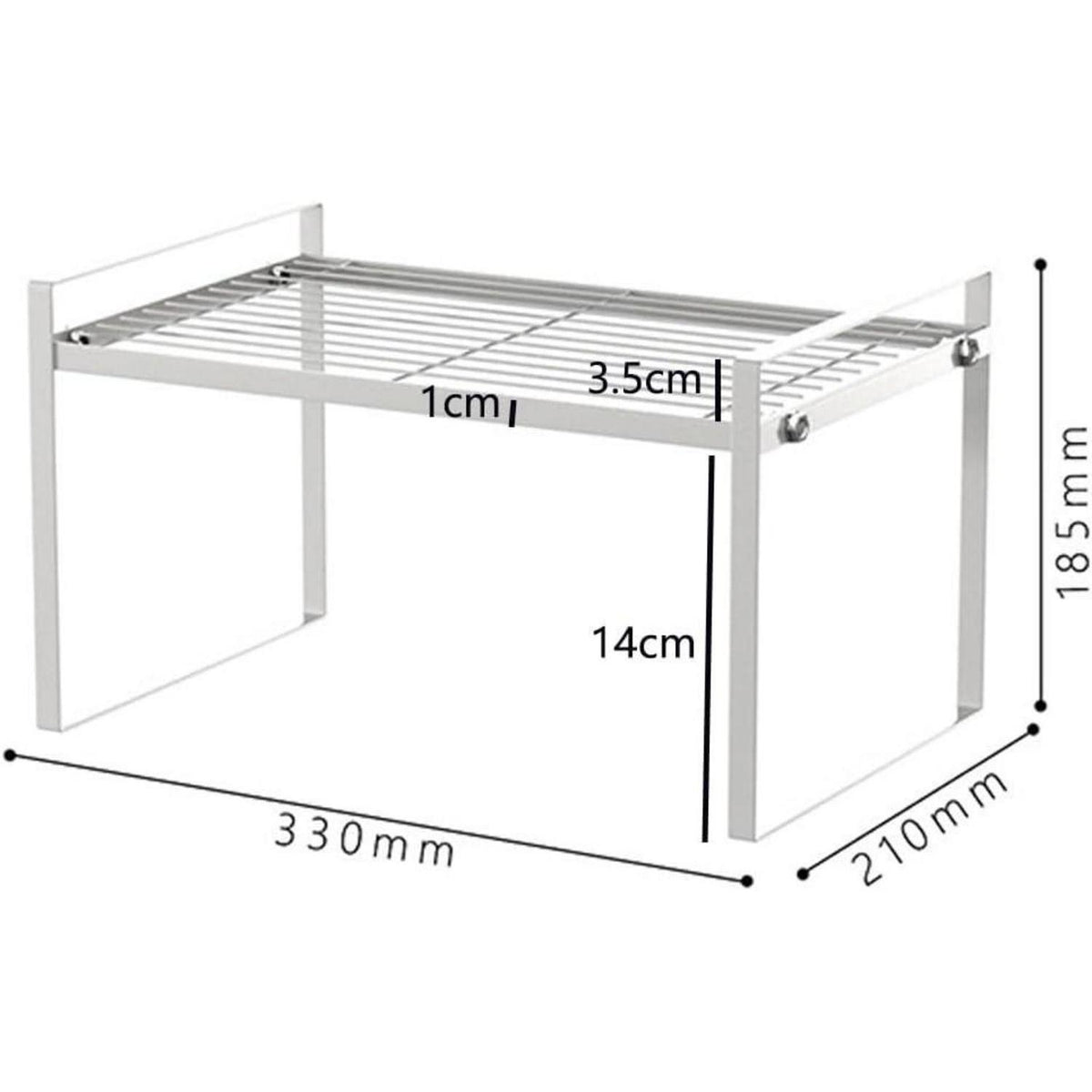 Küchenschrank Organizer mit Anti-Rutsch Matte, 2 Stück, Weiß