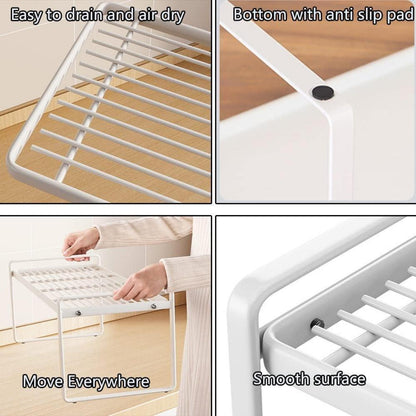 Küchenschrank Organizer mit Anti-Rutsch Matte, 2 Stück, Weiß