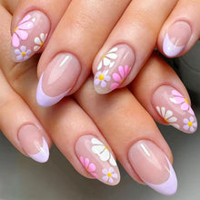 24Pcs Colorful Daisy Press on Nails DIY Manicure Kit